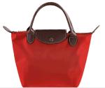 Fashion Foldable Ladies Tote Bags Red Polyester Handbags Promotional