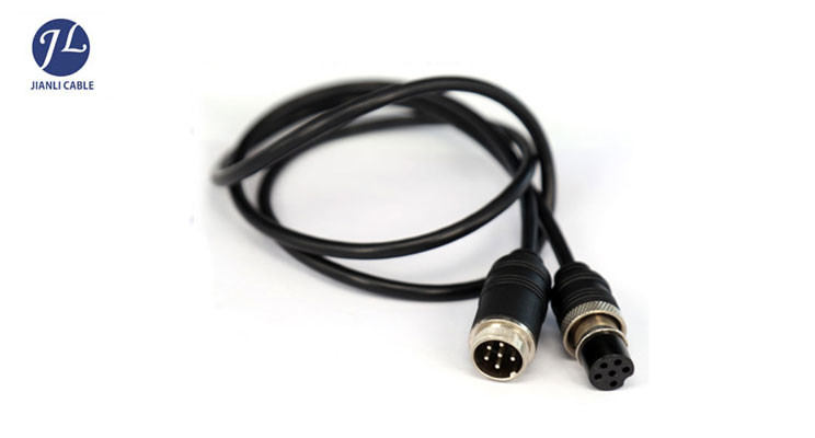 Good Signal Transmission 6Pin Gx16 Aviation Cable For 360 View Car Camera System