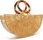 Miuco Womens Bamboo Handbags Handmade Purses Tote Bag