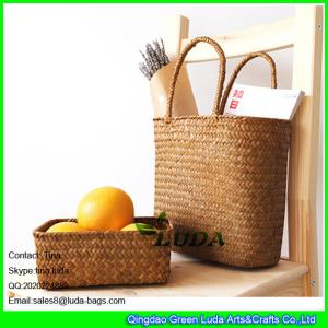 Wholesale LUDA handmade seagrass straw bag and storage bin sets from china suppliers