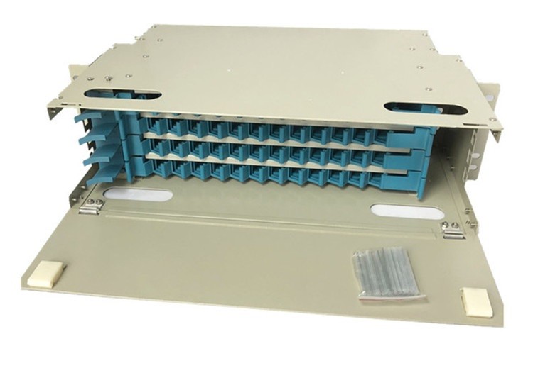 ODF Optic Distribution Unit Singemode 48 Port Fiber Optic Patch Panel LC