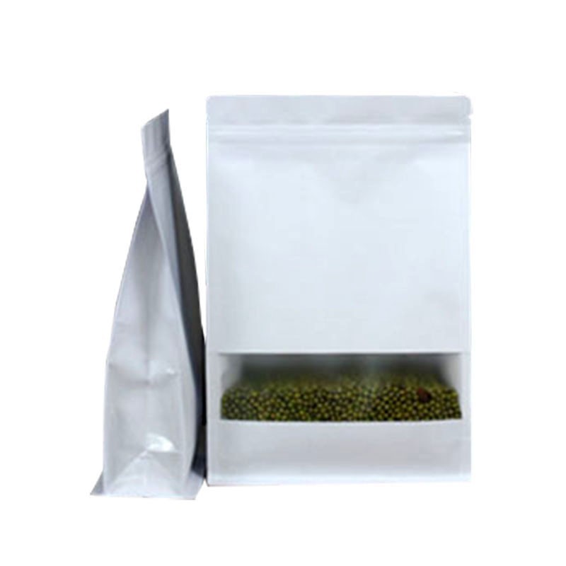 Food Packaging Plastic Bag stand up zipper bag Kraft Paper Bags With Window