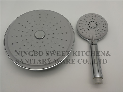 chrome plating shower head hand shower set round overhead shower rain shower ABS bathroom shower