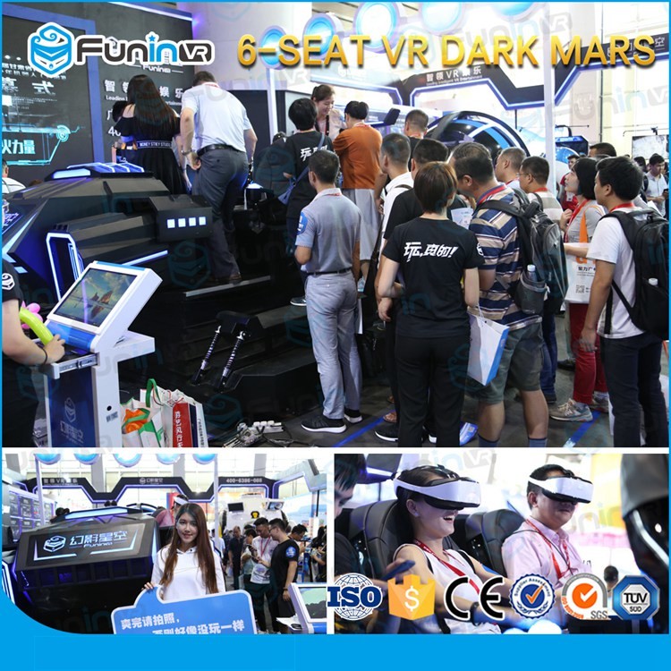 Vr Games 6 Seats 9D Virtual Reality Simulator ISO9000 220V Multiplayer Black Appearance