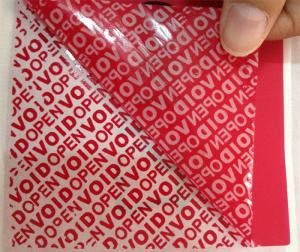 Wholesale PET Film Material Self Adhesive Security Labels Red Security Tape from china suppliers