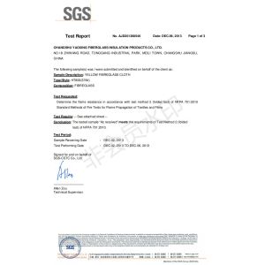 Changshu Yaoxing Fiberglass Insulation Products Co., Ltd. Certifications