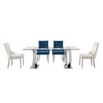 12mm Tempered Glass Dining Table With Stainless Steel Legs 200cm