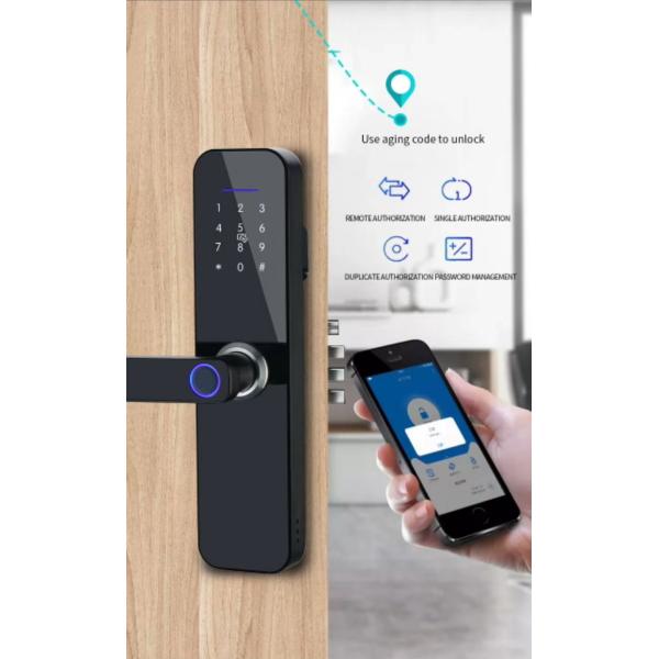 Virtual Password Fingerprint Door Lock Keyless Bluetooth Wifi Biometric Digital For Business