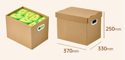 Spot Kraft paper Corrugated Cardboard Shipping Box with Large Capacity Moving and Packing Storage Clothes Toys Miscellaneous Items Sorting with Lid