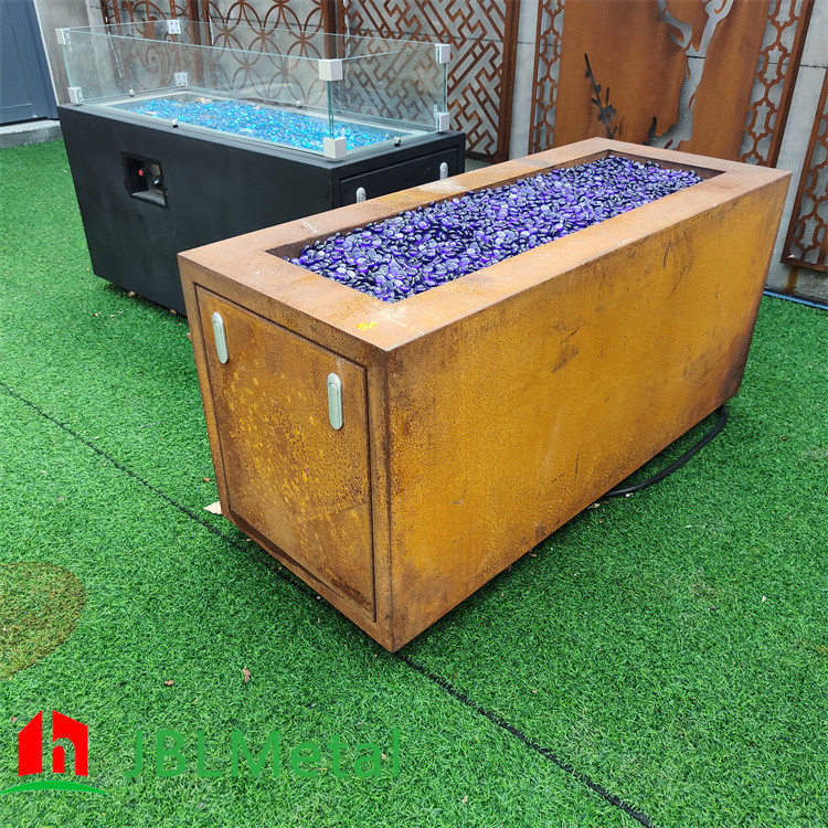 Black Propane Fire Table Corten steel Outdoor Gas Fire Pit