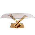 Stainless Steel Frame Modern Marble Dining Room Table Luxury Dinning Table Set