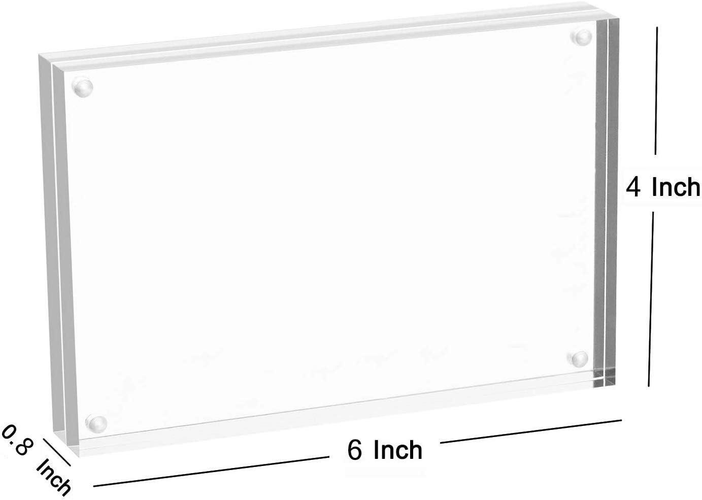 Clear Freestanding 4X6 Acrylic Photo Frame Double Sided Acrylic Frameless Poster Frames