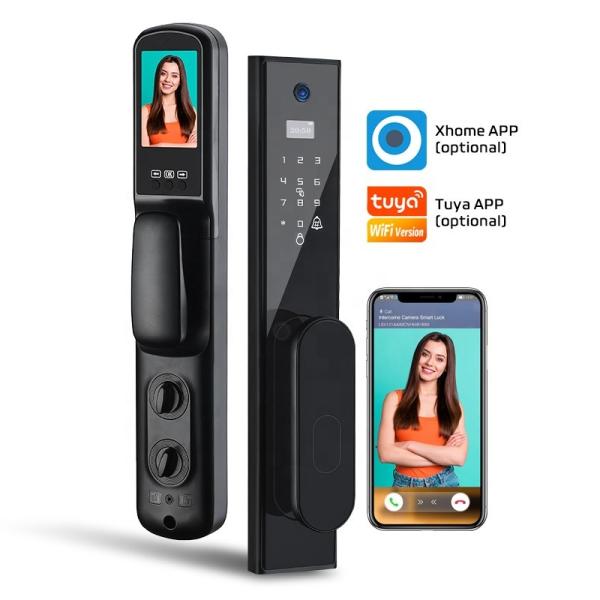 Quality Waterproof Tuya Wifi Smart Door Lock With Camera Electronic Fingerprint Digital Lock for sale