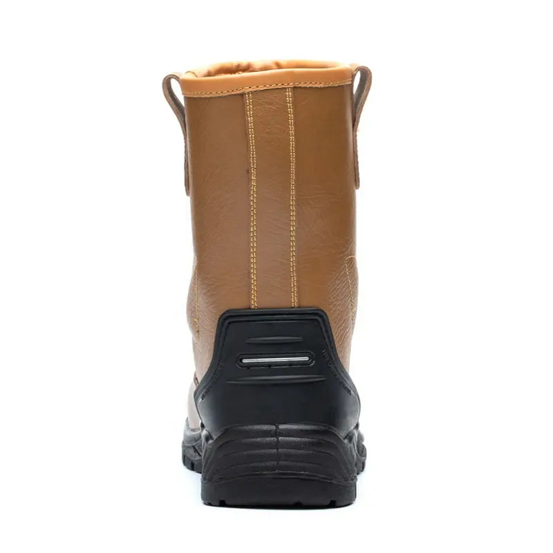 Genuine Leather Security Work Boots Yellow Oil And Water Resistant Work Boots