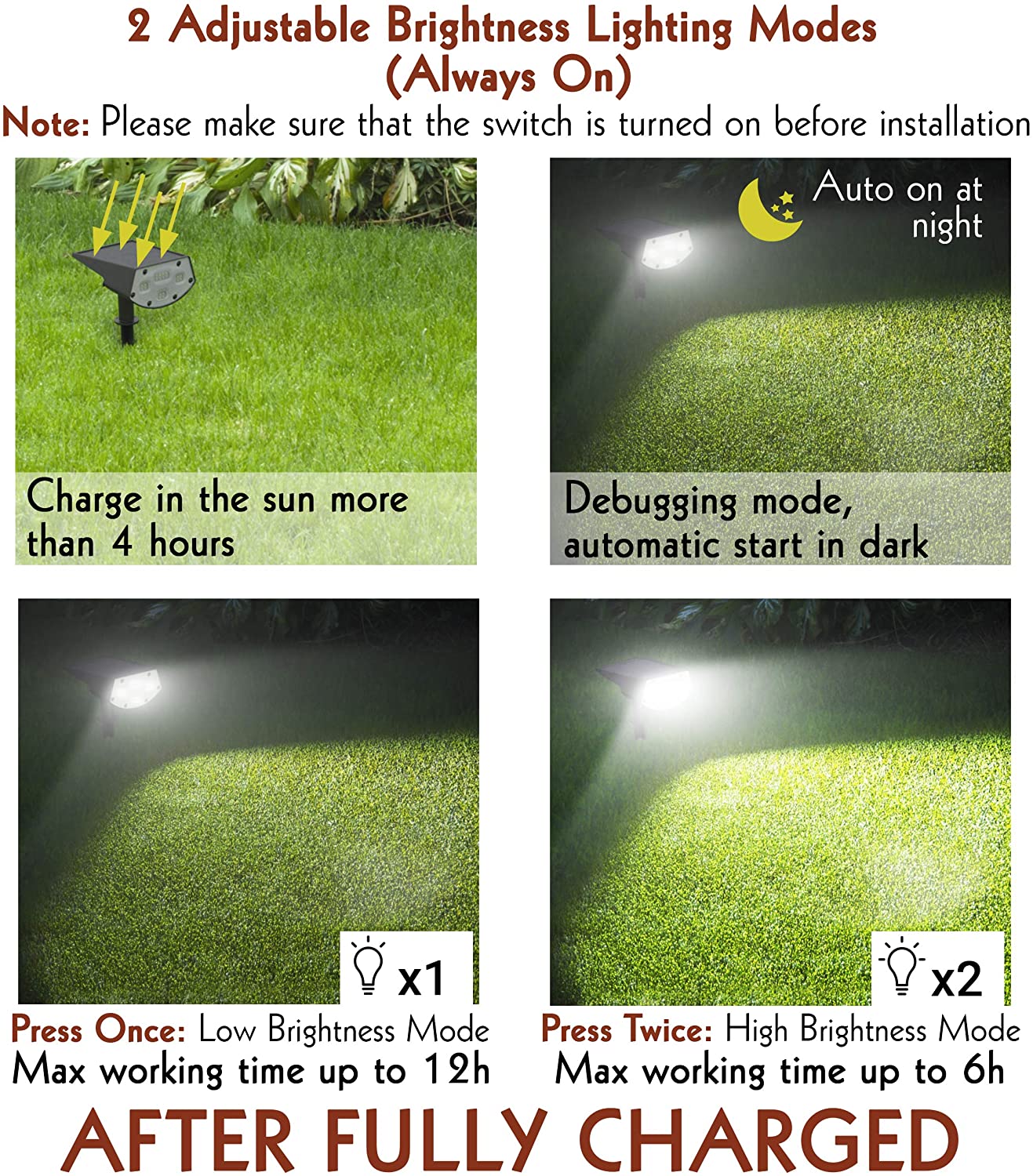 Solar Lights Outdoor, Solar Powered Pathway Landscape Light For Garden /Lawn/Patio/Yard/Walkway/Driveway- Made of Rust-Free