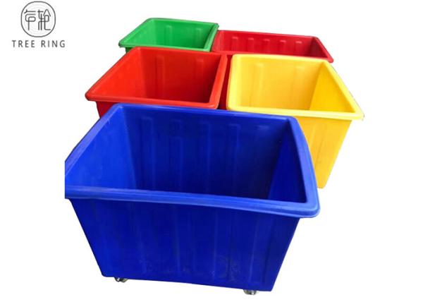 Rotomolding 80 Gallon Plastic Laundry Cart On Wheels L850 * 560 * H850 Mm K300-5