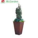 Square Flower Pot Round Corten Steel Planter Box Customized Size