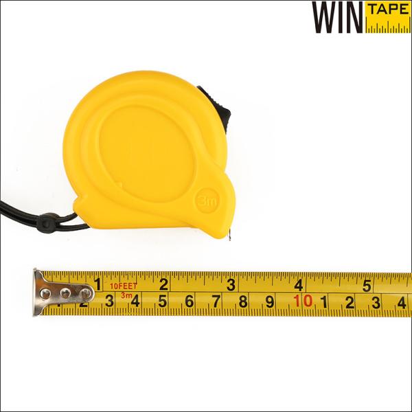 Yellow Steel Measurement Tape , 3m 10ft Metric Imperial Tape Measure For
