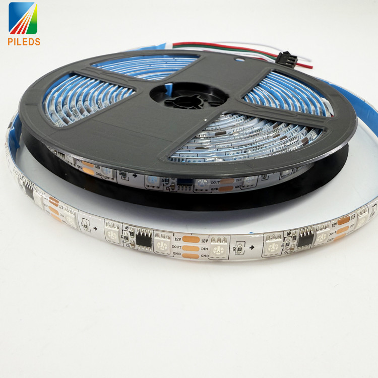 WS2811 Programmable RGB LED Pixel Tape 60 Leds 12V Strip Remote Control Addressable Color for Garden Decoration KTV club