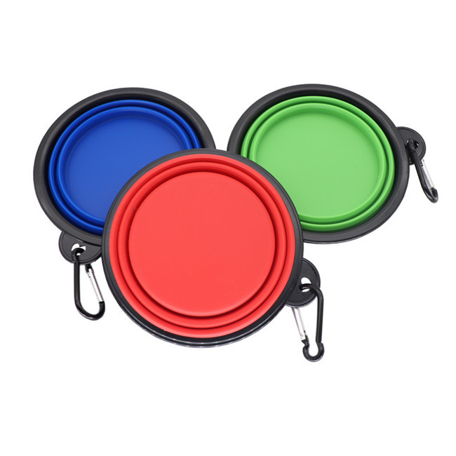 Foldable 450ml Collapsible Dog Water Bowl 66g Dog Bowl With Rubber Base