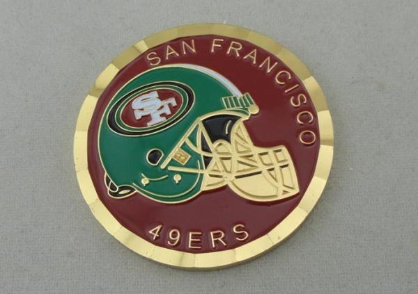 3/4 Inch San Francisco Personalized Coin, Diamond Cut Edge With Plastic Coin Box