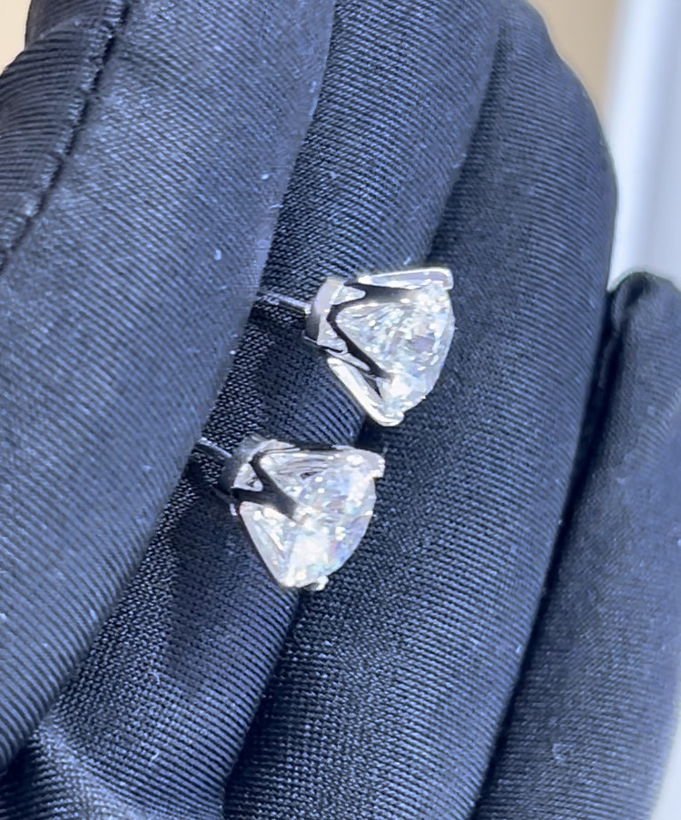Classic T Six Prongs Lab Grown Diamond Ring Stud Earrings Factory customization Engagement