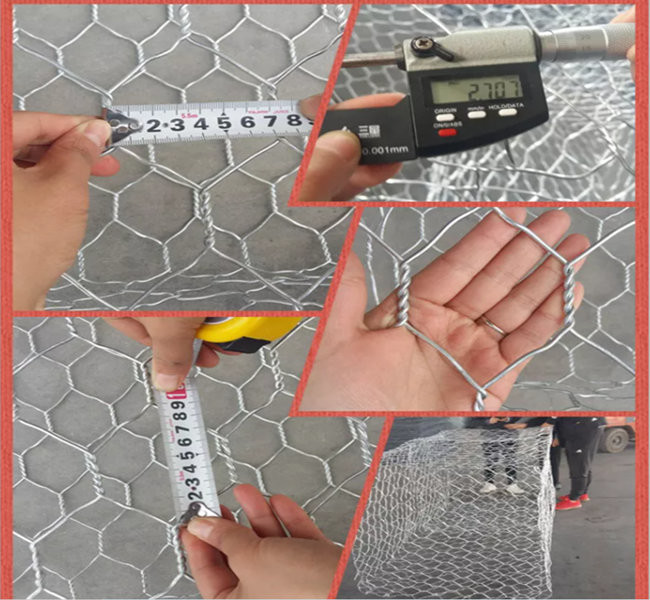 8 X 10cm Pvc Coated Hexagonal Wire Mesh Gabion Protecting Dam
