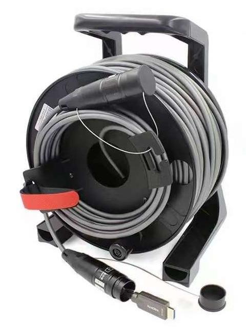 Armored Optical Fiber HDMI2.0 HD Cable Drum 4K 60Hz TPU Covered Cable For Audio Video TV With Protect Shell Cable Reel