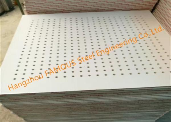 Perforated 8mm Suspended Gypsum Board Ceiling , 9mm Acoustic Gypsum Board