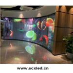 Transparent Poster Curtain Display LED Cylinder 62500 Points/Square Meter