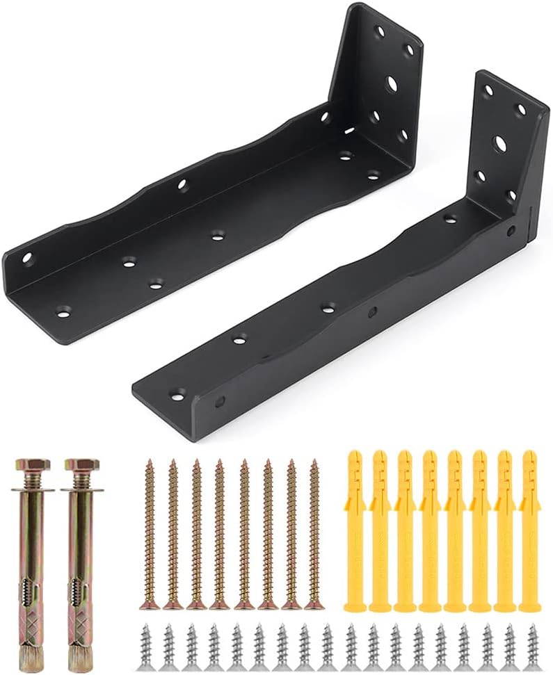 Floating Cabinet Shelf Support with Heavy Duty Metal Joint Angle Wall Mounted Bracket