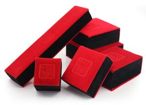 Wholesale PU Flocked Red Velvet Jewelry Box , Gift Jewelry Velvet Presentation Box from china suppliers