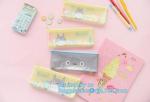 Boys girls solid color large capacity canvas pencil bag case, stationery pencil