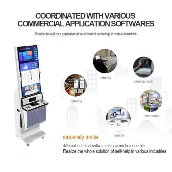 Self-Service Kiosk Touch Screen Industrial Lcd Screen Ticket Multifunction Self Service Report Collect Terminal Kiosk