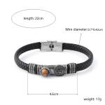 Knitted leather men's magnetic buckle bracelet, trendy boat anchor design,