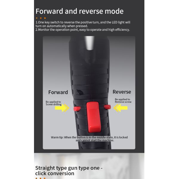 Compact USB-Charging Foldable Electric Screwdriver Quick Industrial Screw Drivers for Door/Window Installation Battery