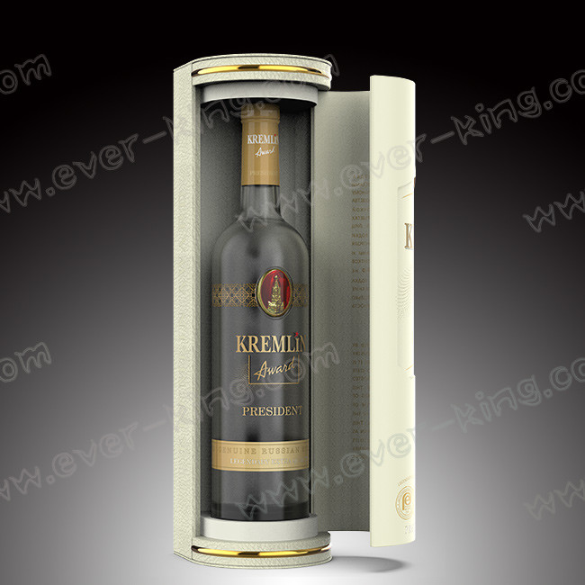 Exquisite 4c Offset Printing PU Leather Glass Bottle Box