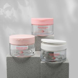 China Luxury Cosmetic Cream Glass Jars With Matte Pink Cap 200g Lip Body Exfoliating Scrub Container on sale