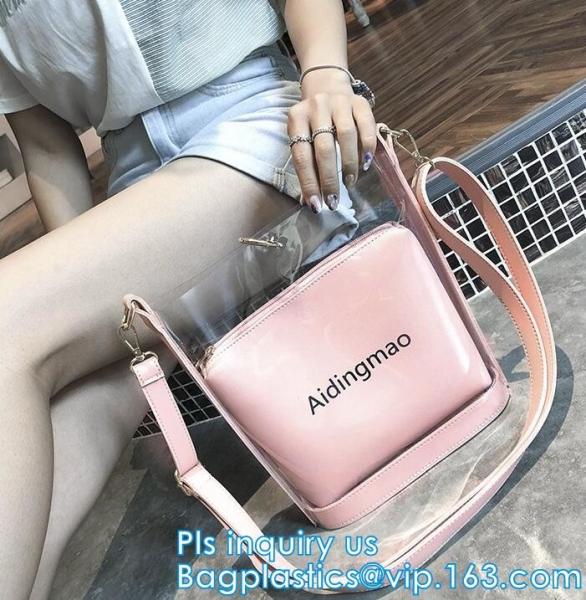 Fashion Women handbag Transparent PVC Clear Beach single shoulder bag,woman