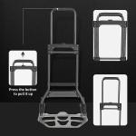 Folding Hand Truck Dolly, 264 Lb Capacity Heavy-Duty Luggage Trolley Cart