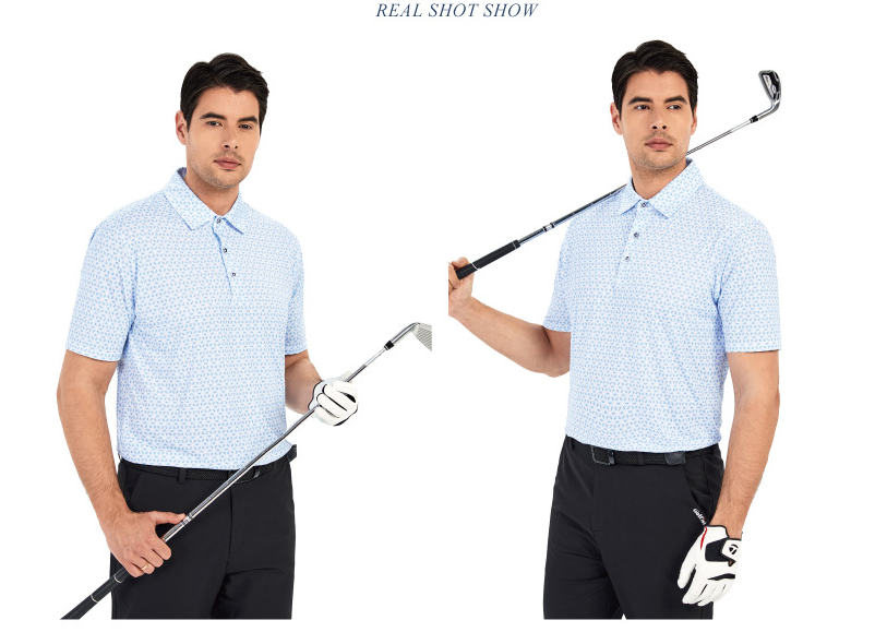 Customized Logo Printing Breathable Quick Dry Ice Silk Printed Polo Shirts for Men