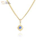 18k Gold Plated Stainless Steel Jewelry Diamond Zircon Enamel Star Moon Pendant