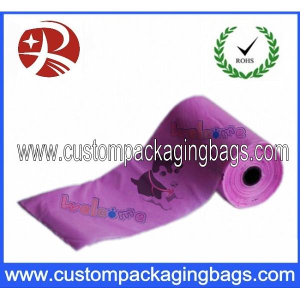 Gravure Or Offest Printing Cerise Dog Poop Bags With Corn Starch
