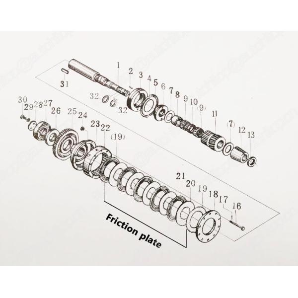 Hot Sale Gear Box Assy Parts Paper Based Friction Disc Plate For Komatsu 1E8270-52481
