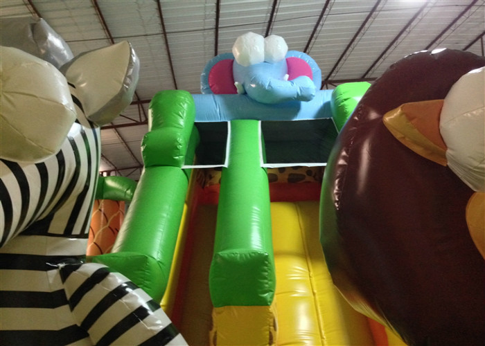 Savanna Slide Inflatable Bounce House , Amusement Park Inflatable Bouncy Castle