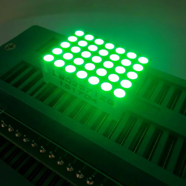 1.9mm Common Cathode DOT Matrix Pure Green LED Display