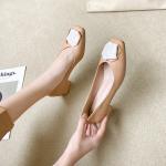 HZM024 High-Heeled Shoes Women'S Autumn 2021 New Korean Version Of Grandma Shoes