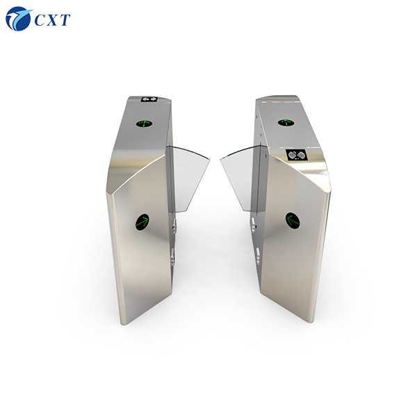 DC 24V Flap Barrier Gate with Silver Color and Optional Back Up Battery for Secure Access Control