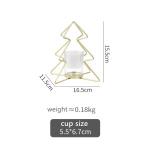 Christmas Tree Iron Tealight Candle Gold Candlesticks With Glass