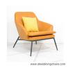 Buy cheap Furniture Leather Covered Leisure Yellow Accent Armchair With Black Metal from wholesalers